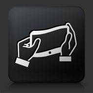 Black Square Button with Flexible Tablet