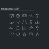 Web and business minimalistic icons set 2
