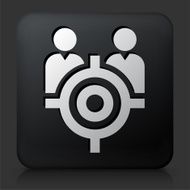 Black Square Button with Target People Icon