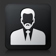 Black Square Button with Male Face Icon N56