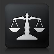 Black Square Button with Justice Balance Icon N6