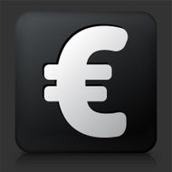 Black Square Button with Euro Sign