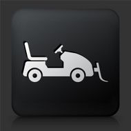 Black Square Button with Snow Mover Tractor N2