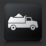 Black Square Button with Dump Truck