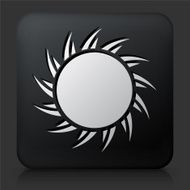 Black Square Button with Sun Symbol N2