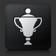 Black Square Button with Tennis Icon N4