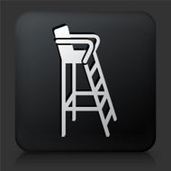 Black Square Button with Lifeguard Seat Icon
