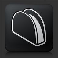 Black Square Button with Taco Icon