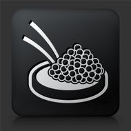 Black Square Button with Food Icon