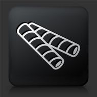 Black Square Button with Wafer Sticks Icon