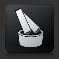 Black Square Button with Celery Dip