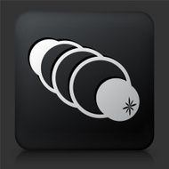 Black Square Button with Pig in a Blanket