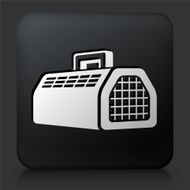 Black Square Button with Pet Cage