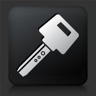 Black Square Button with Car Key N2