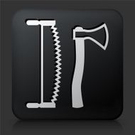 Black Square Button with Lodging Tools Icon