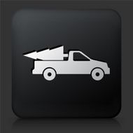 Black Square Button with Christmas Tree Delivery