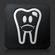 Black Square Button with Bad Tooth Icon