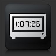 Black Square Button with Stop Watch Icon N3