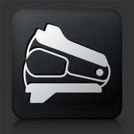 Black Square Button with Staple Remover