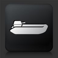 Black Square Button with Speedboat