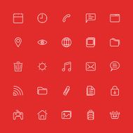 Set of thin icons Style lines Vector ui web app N5