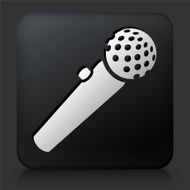 Black Square Button with Microphone N2