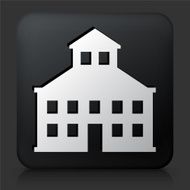 Black Square Button with Building