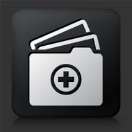 Black Square Button with Medical FIles