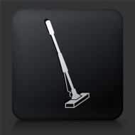 Black Square Button with Mopping Icon