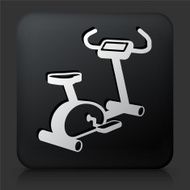 Black Square Button with Workout Machine