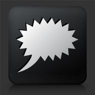 Black Square Button with Chat Bubbles Icon N2