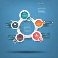 Round white infographic elements N4