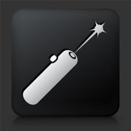 Black Square Button with Lazer Pointer Icon