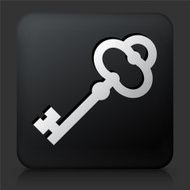 Black Square Button with Old Key N8