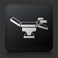 Black Square Button with Examination Table