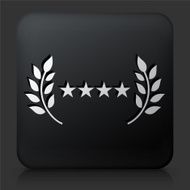 Black Square Button with 5 Star Service