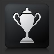 Black Square Button with Trophy N9