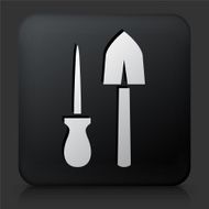 Black Square Button with Mining Tools Icon