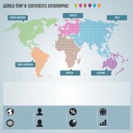 Dots World Map &amp; Continents Infographic