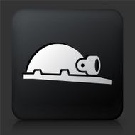 Black Square Button with Helmet and Headlamp