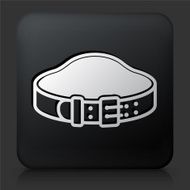 Black Square Button with Fitness Belt Icon