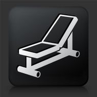 Black Square Button with Bench Icon
