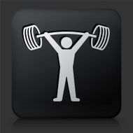 Black Square Button with Workout Icon N3