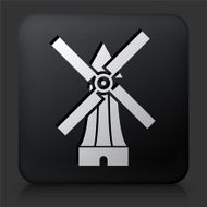 Black Square Button with Windmill