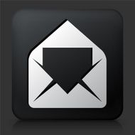 Black Square Button with Mail