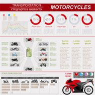 Set of motorcycles elements transportation infographics N10