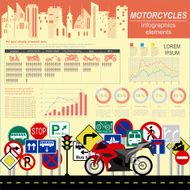 Set of motorcycles elements transportation infographics N12