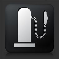 Black Square Button with Gas Station Pump