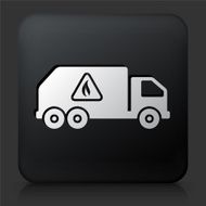 Black Square Button with Truck and Flammable Substances