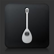 Black Square Button with Banjo